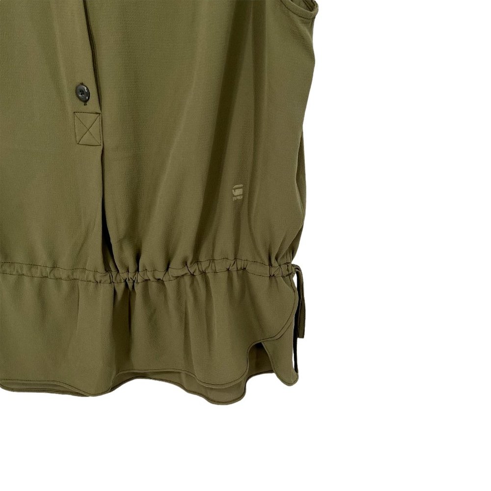 NWT G-Star Crusader Button Up Blouse Crepe Women's S Olive Green - Picture 4 of 6